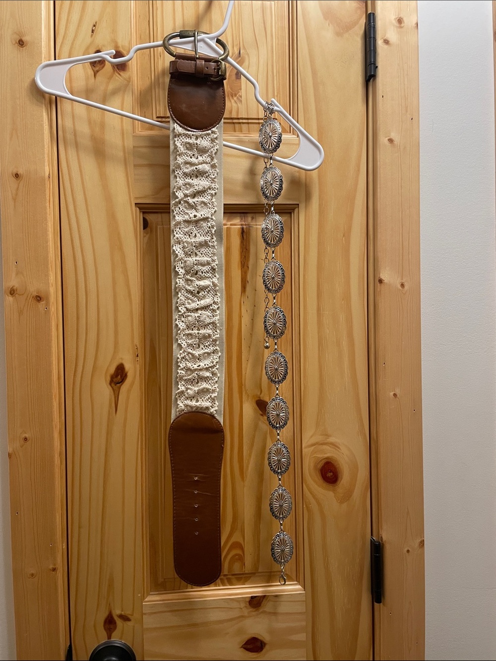 Boho Crochet Stretch Waist Belt & Silver Clip Belt (waist 24-27)